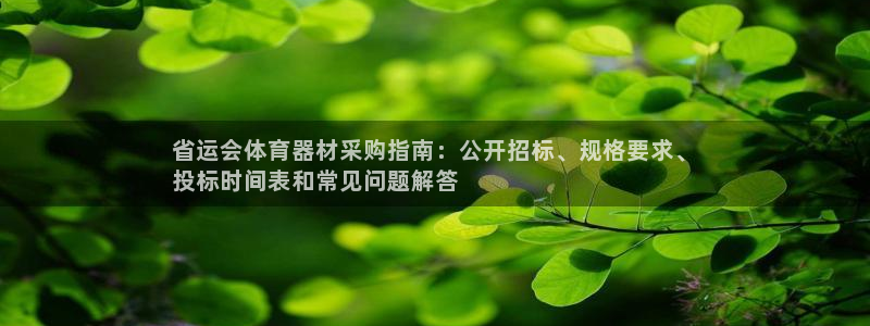 耀世平台地址：省运会体育器材采购指南：公开招标、规格